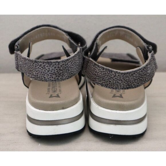 Mephisto Women's Sz EUR 38 US 8 Gray Leather Jeanie Strappy Wedge Sandals - Picture 12 of 12
